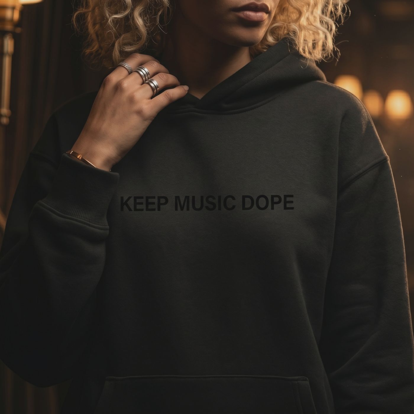 KEEP MUSIC DOPE Hoodie – Black